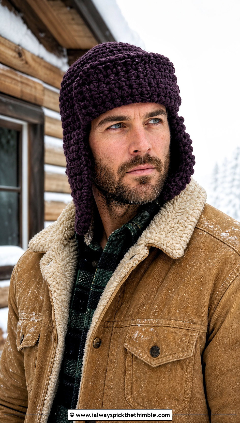 Trapper Style Crochet Earflap Hat With Sherpa Jacket - 20 Mens Crochet Earflap Hat outfit ideas
