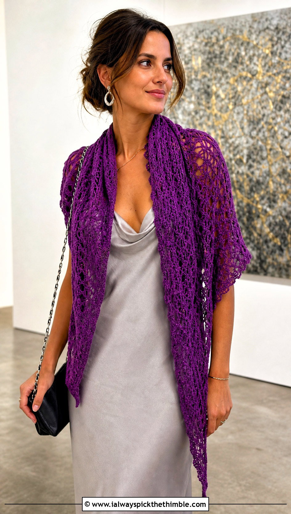 Triangle Crochet Scarf With Slip Dress - 20 crochet scarf design ideas