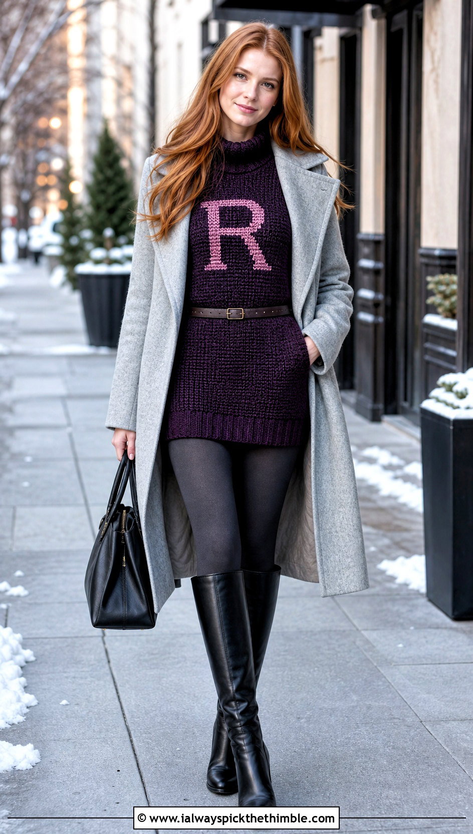 Tunic Crochet Ron Weasley Sweater With Knee High Boots - 20 Crochet Ron Weasley Sweater outfit ideas