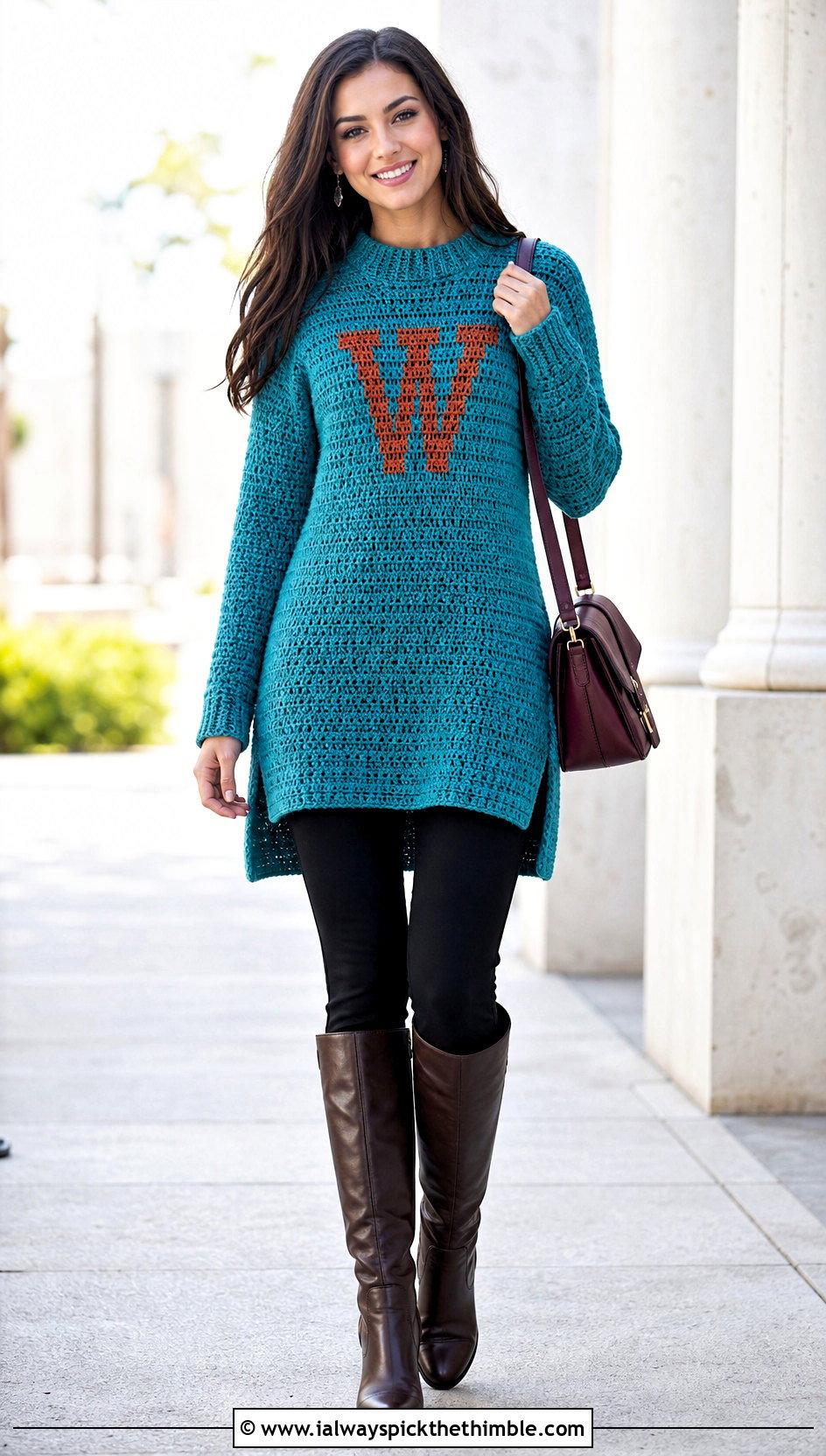 Tunic Crochet Weasley Sweater With Knee High Boots - 25 crochet weasley sweater outfit ideas