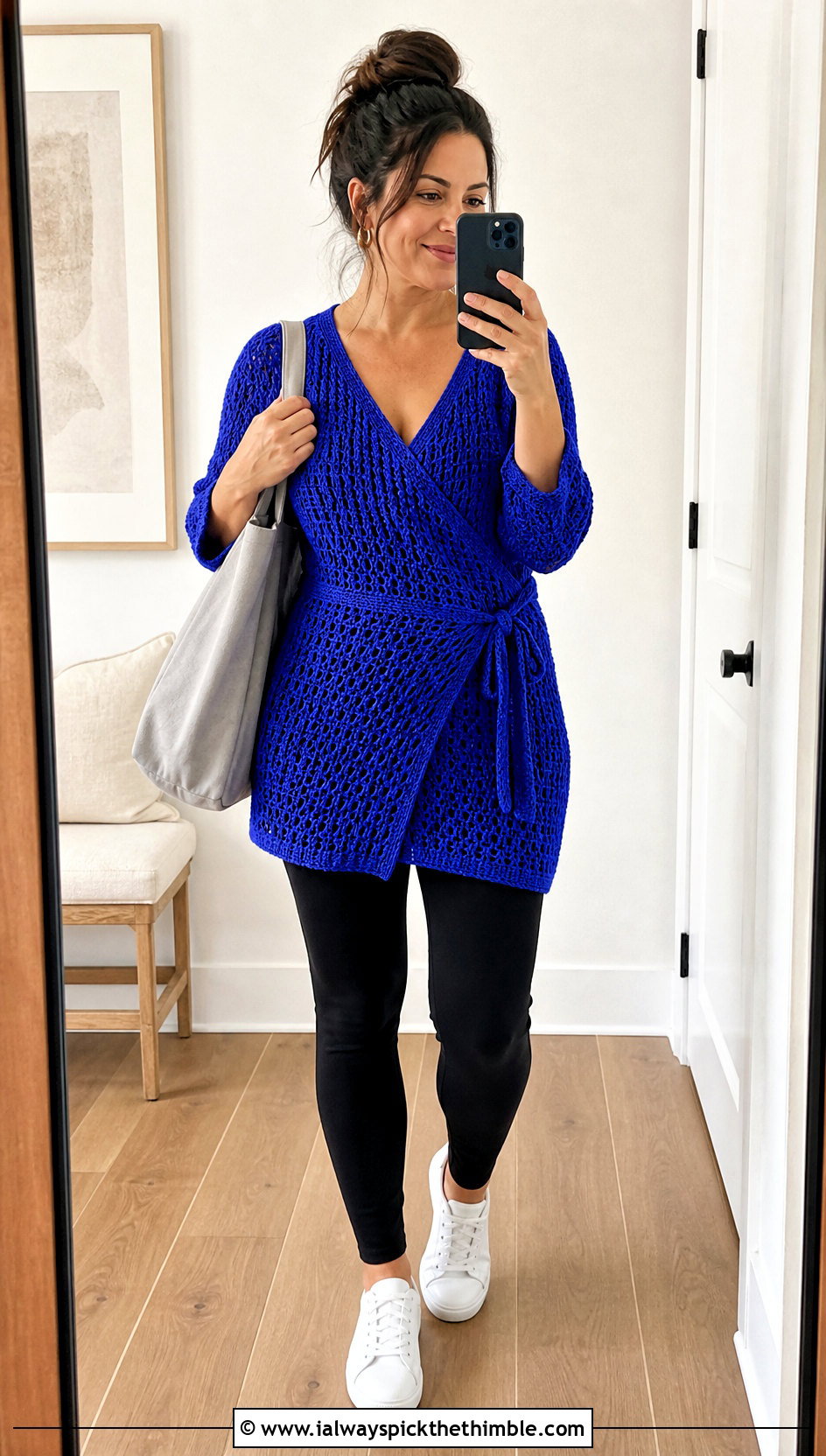 Tunic Crochet Wrap Top With Leggings - 25 crochet wrap top outfit ideas