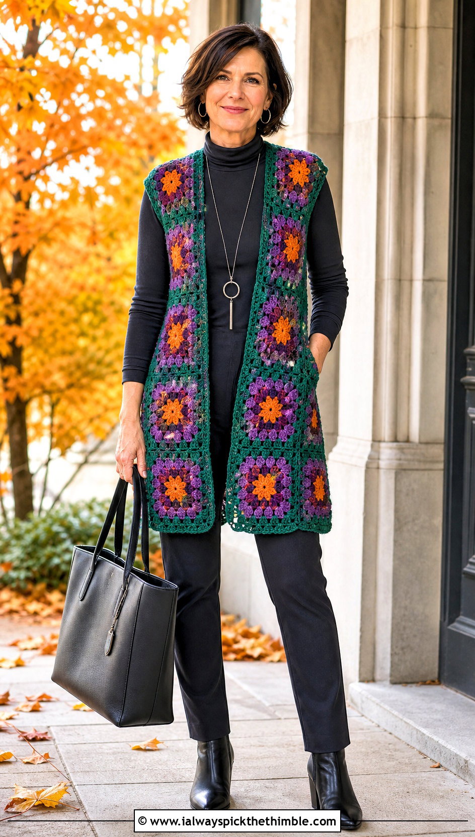 Tunic Length Paul McCartney Crochet Vest With Slim Pants - 25 paul mccartney crochet vest outfit ideas