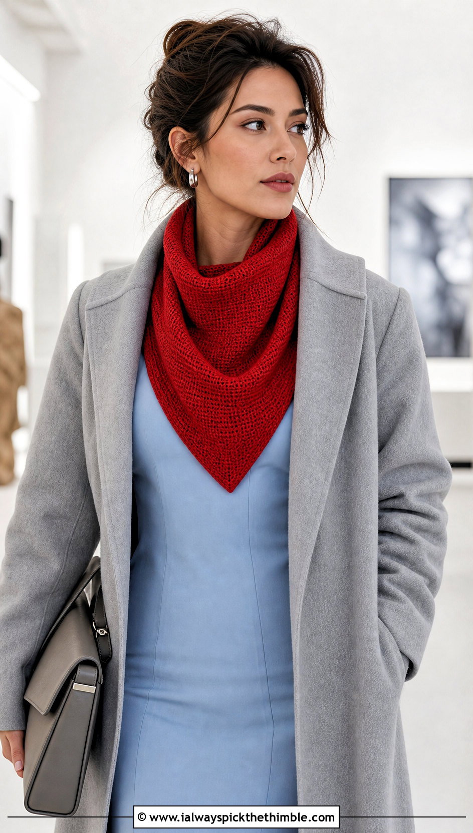 Tunisian Crochet Bandana Cowl With Minimal Outfit - 20 crochet bandana cowl outfit ideas