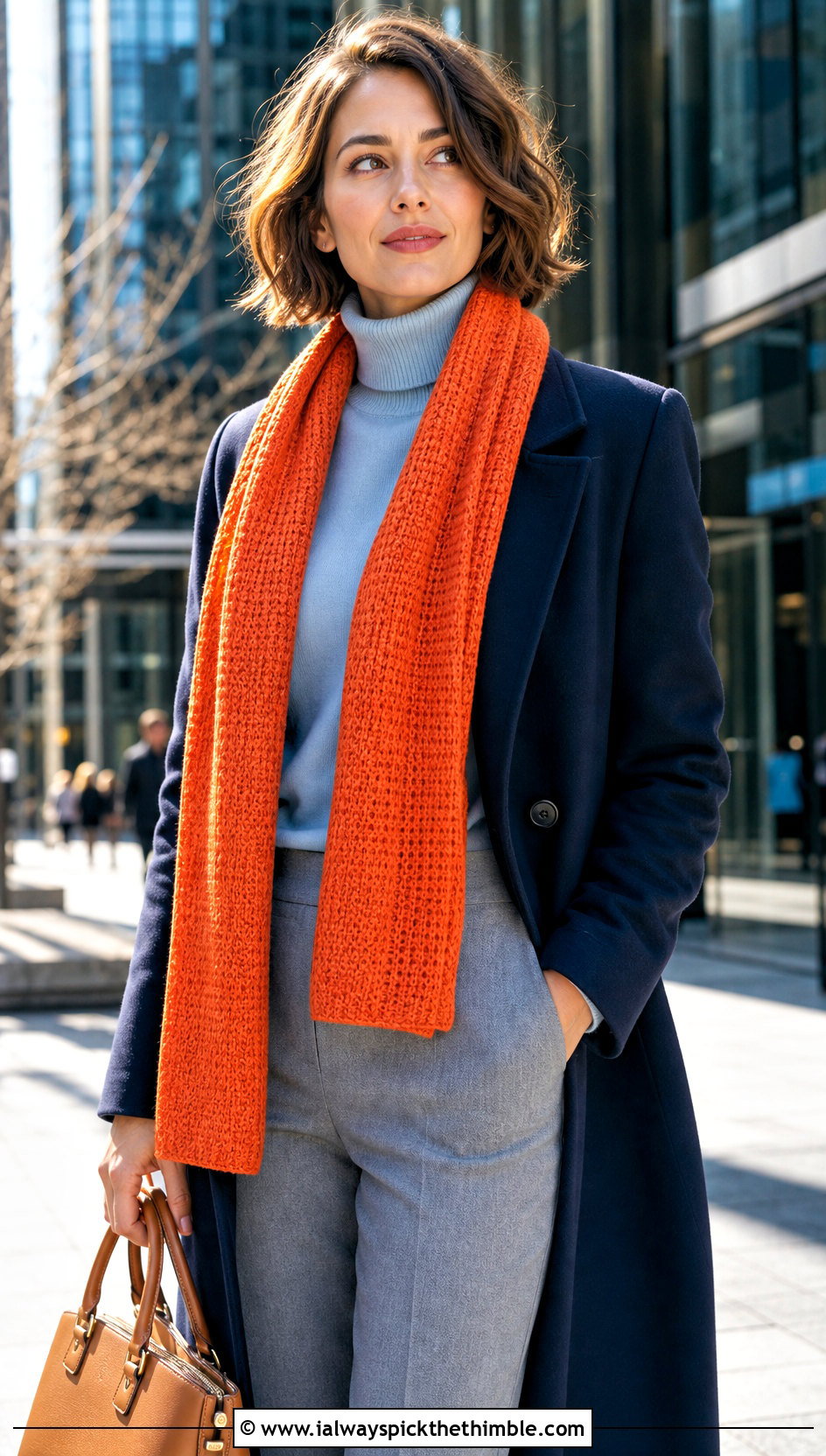 Tunisian Crochet Cashmere Scarf With Wool Coat - 20 crochet cashmere scarf outfit ideas