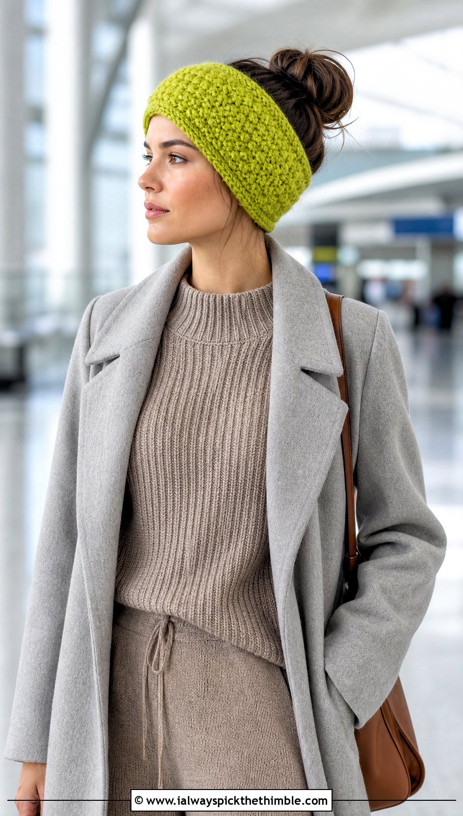 Tunisian Crochet Ear Warmer With Knit Set - 25 crochet ear warmers outfit ideas
