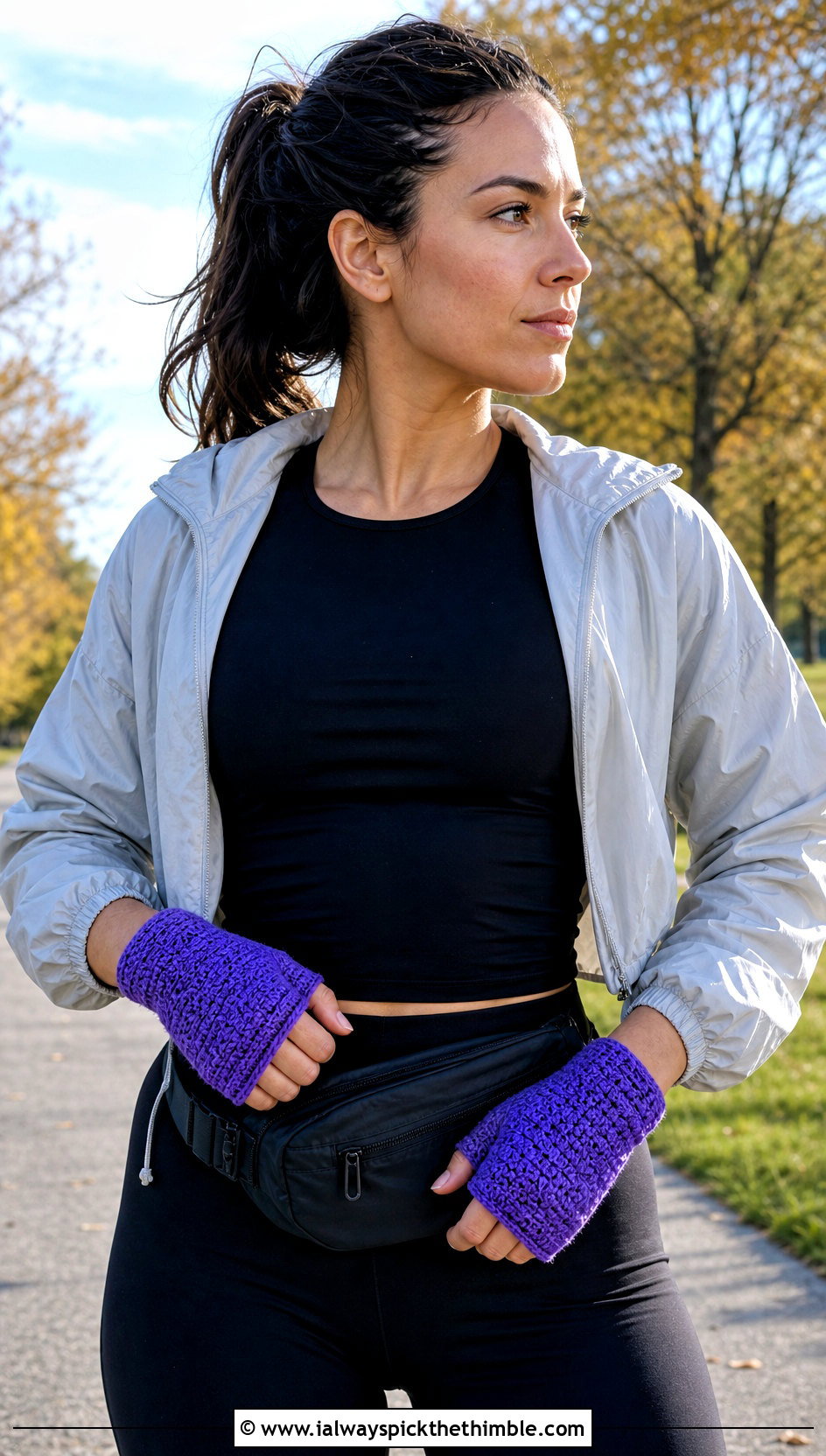 Tunisian Crochet Fingerless Gloves With Athleisure - 20 Simple Crochet Fingerless Gloves outfit ideas