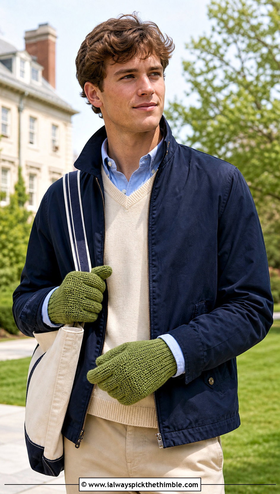 Tunisian Crochet Gloves With Preppy Outfit - 25 crochet gloves for men outfit ideas