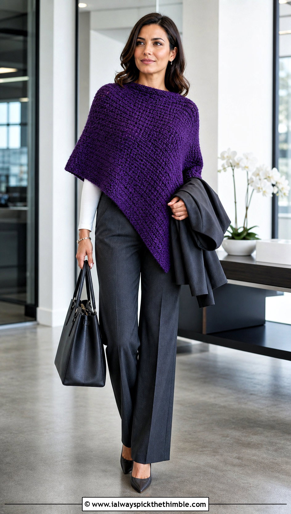 Tunisian Crochet Poncho With Matching Suit Separates - 25 crochet poncho woman outfit ideas