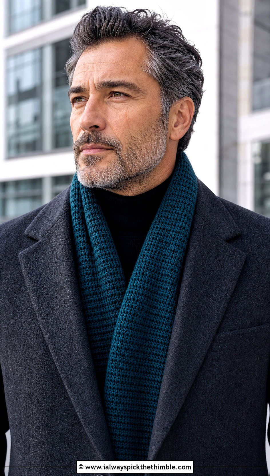 Tunisian Crochet Scarf With Wool Overcoat - 20 easy crochet scarf men outfit ideas