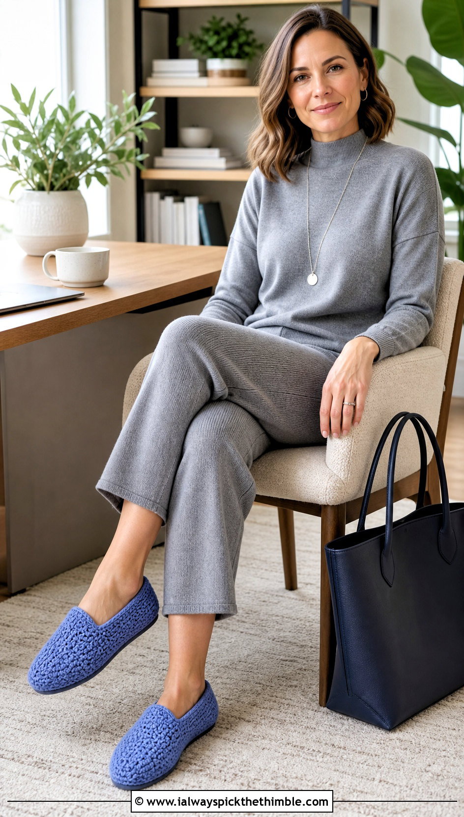 Tunisian Crochet Slippers With Minimalist Knit Set - 25 easy crochet slippers outfit ideas