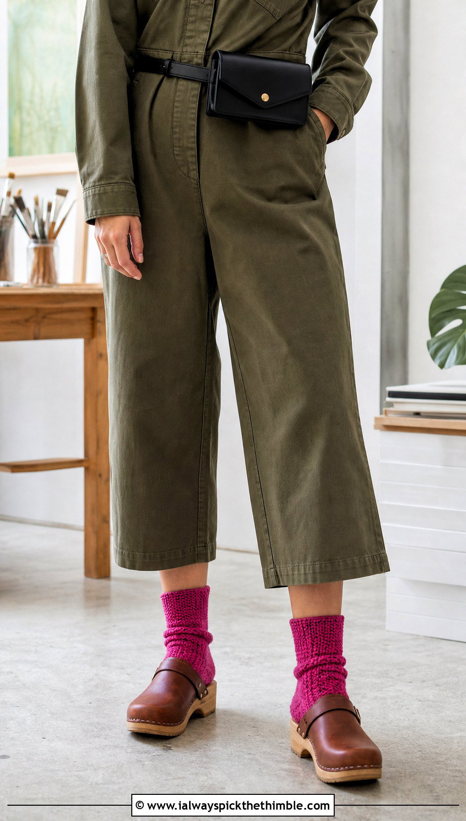 Tunisian Crochet Socks With A Utility Jumpsuit - 25 crochet sock outfit ideas