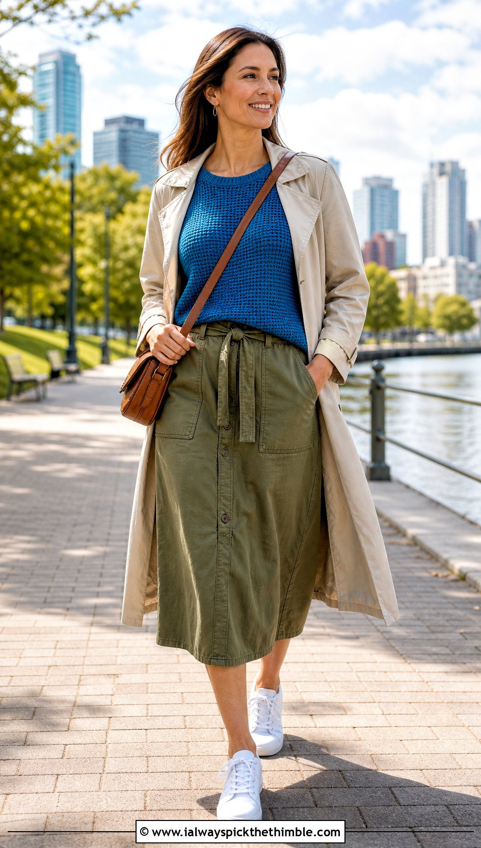 Tunisian Crochet Tee With Utility Skirt - 25 crochet tee outfit ideas