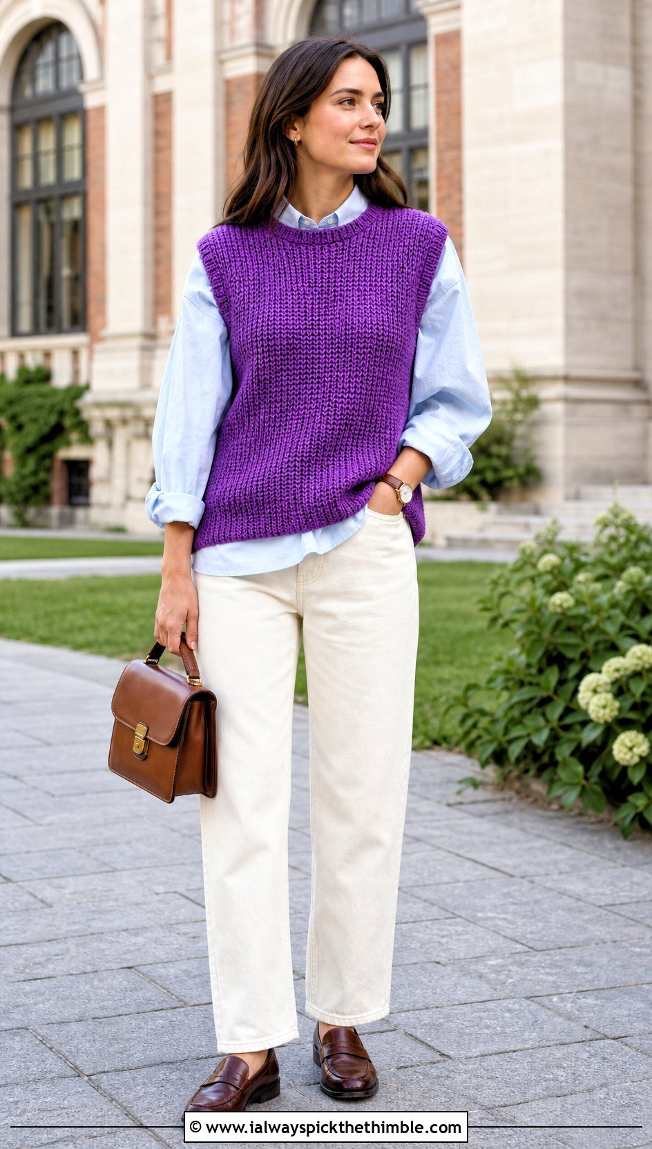 Tunisian Crochet Vest With Poplin Shirt And Jeans - 15 Crochet Stitches Clothes and outfit ideas