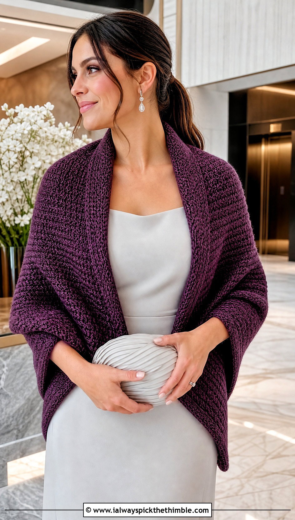 Tunisian Crochet Wedding Shawl With Minimalist Wedding Dress - 25 crochet wedding shawl outfit ideas