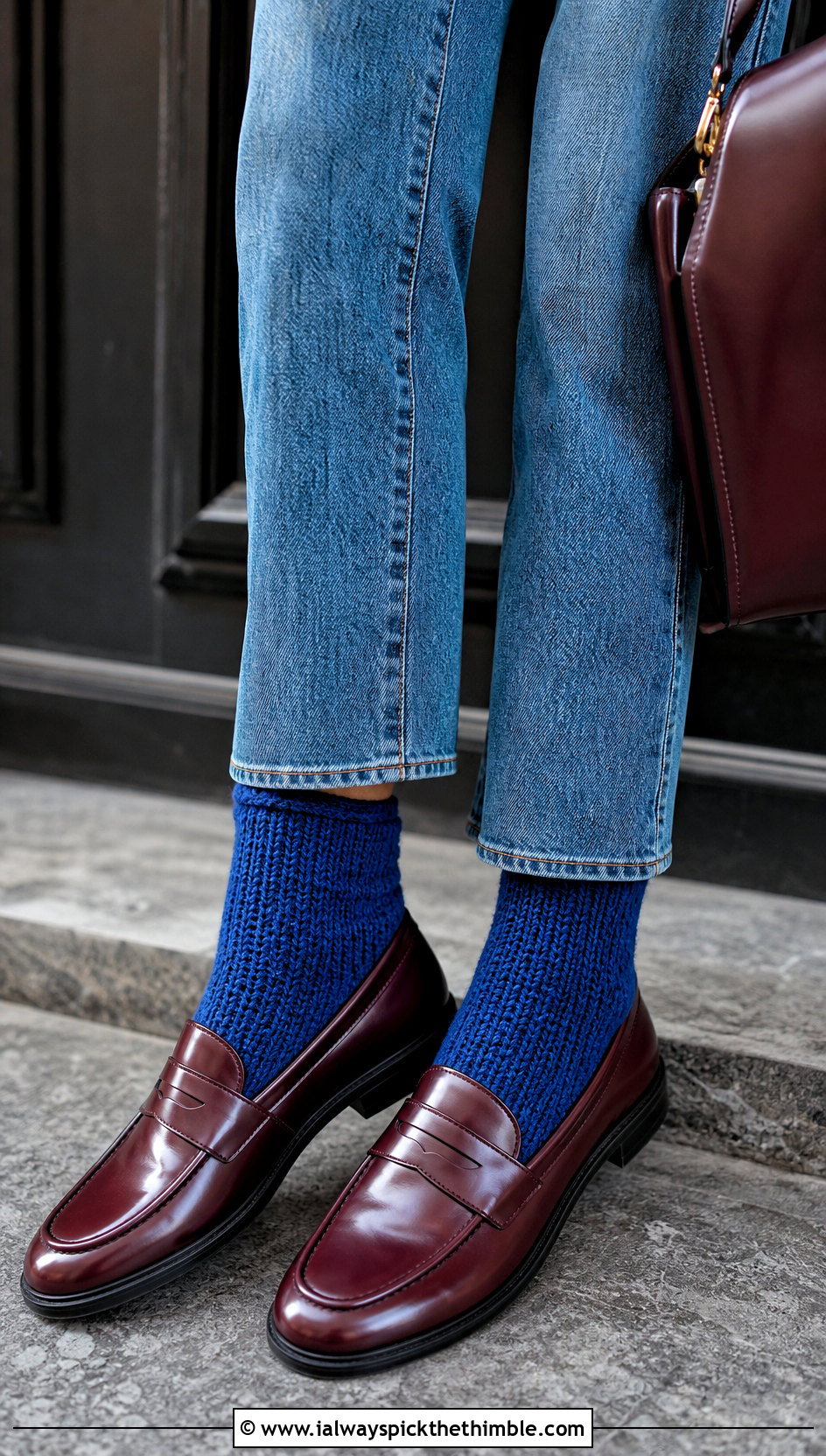 Tunisian Knit Stitch Ankle Socks With Straight Leg Jeans - 25 tunisian crochet socks outfit ideas