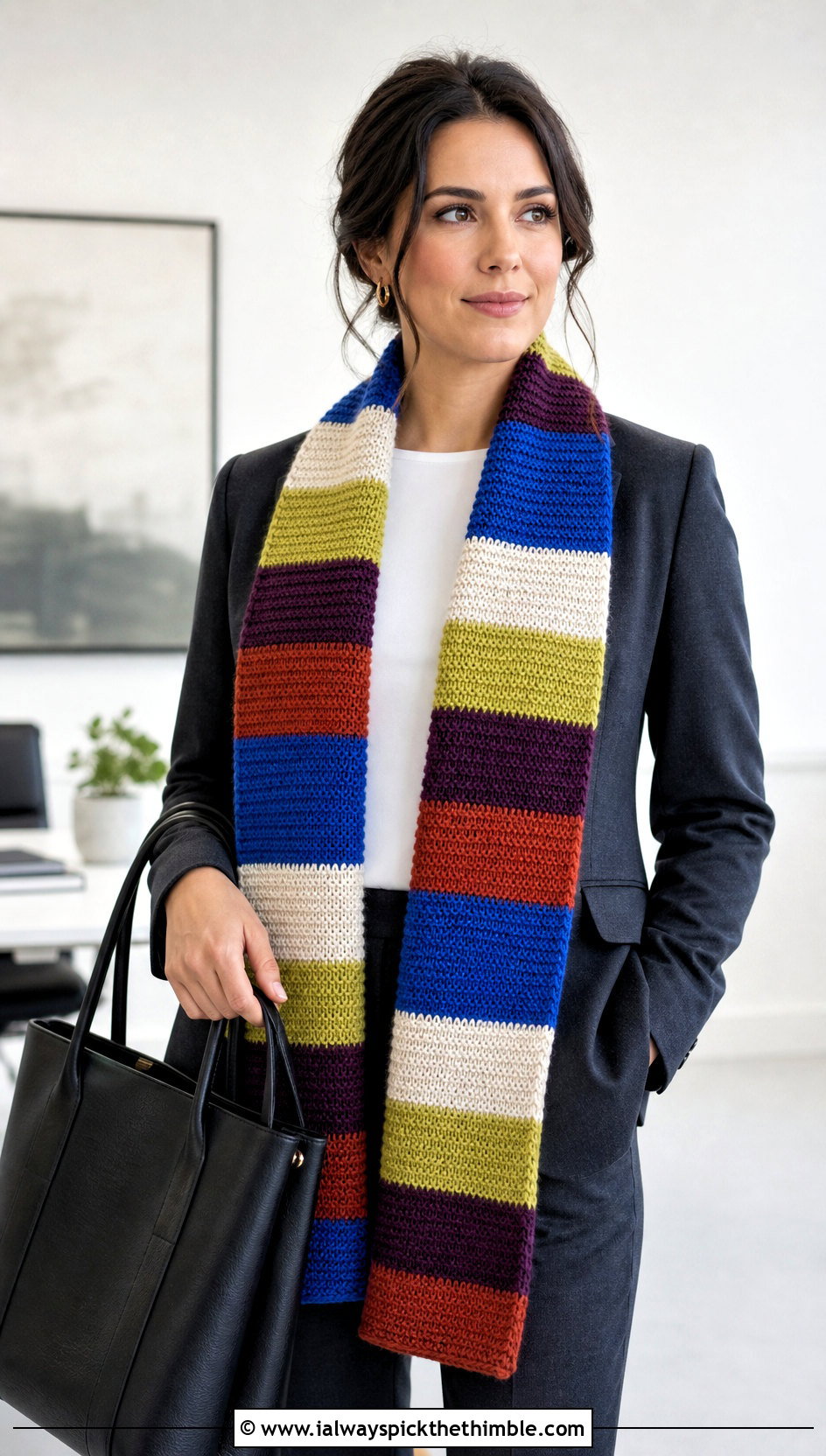 Tunisian Knit Stitch Doctor Who Scarf With Suit - 20 Doctor Who Crochet Scarf outfit ideas
