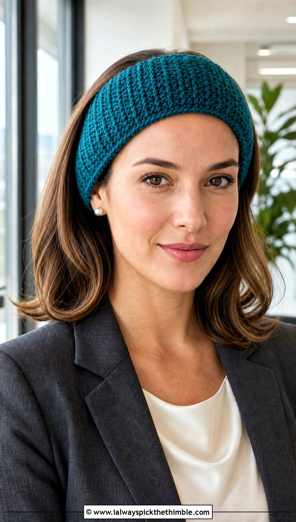 Tunisian Knit Stitch Headband With Trouser Suit - 20 tunisian crochet headband outfit ideas