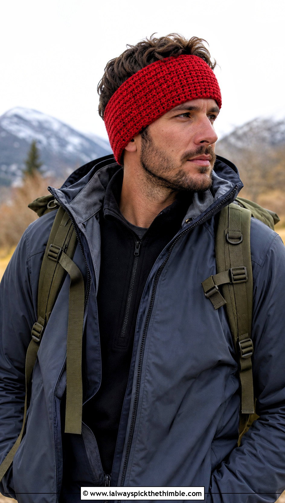 Tunisian Knit Stitch Mens Crochet Ear Warmer With Technical Shell - 15 mens crochet ear warmer outfit ideas