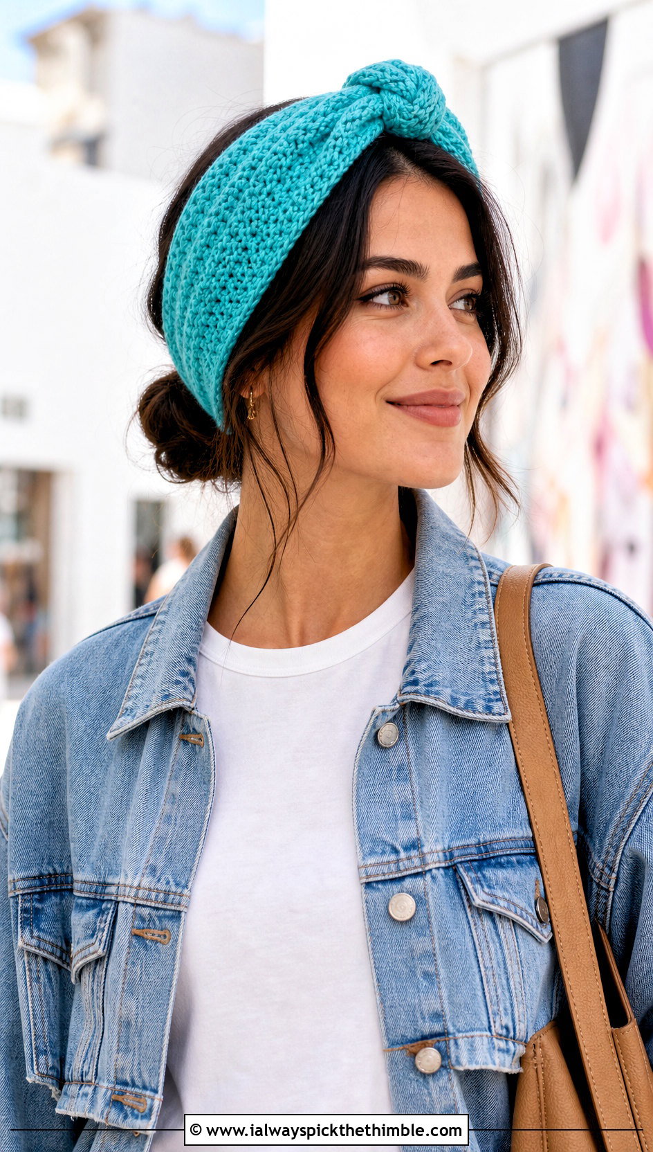 Tunisian Knotted Headband With Satin Skirt - 20 tunisian crochet headband outfit ideas