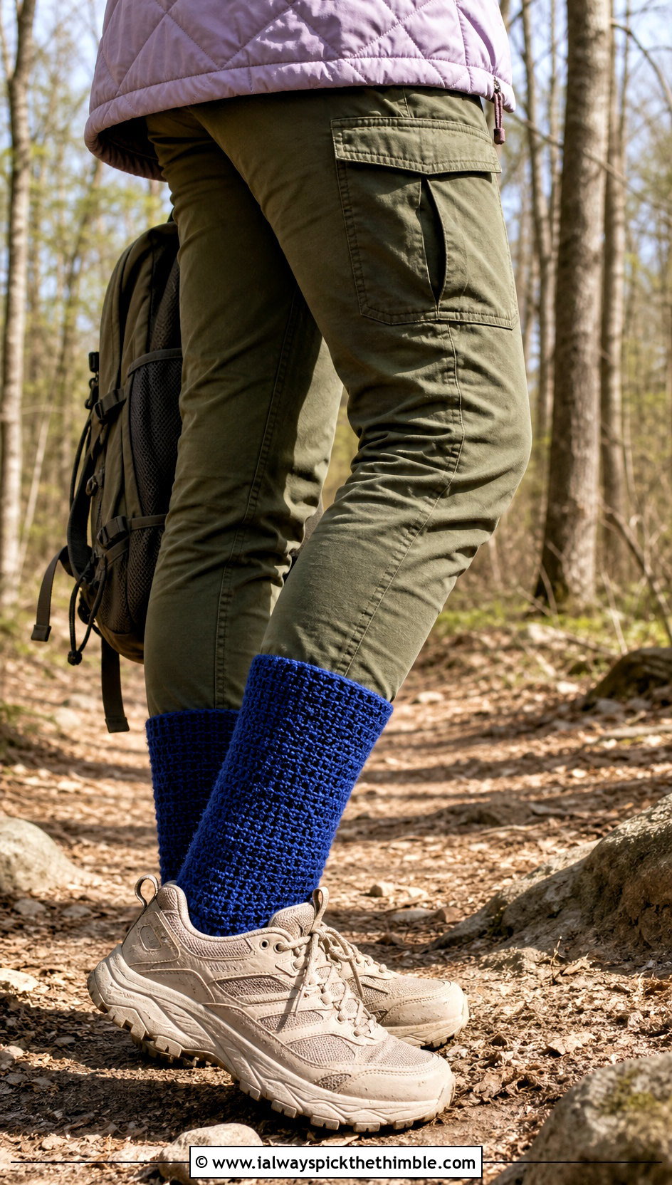 Tunisian Textured Hiking Socks With Cargo Leggings And Trail Shoes - 25 tunisian crochet socks outfit ideas