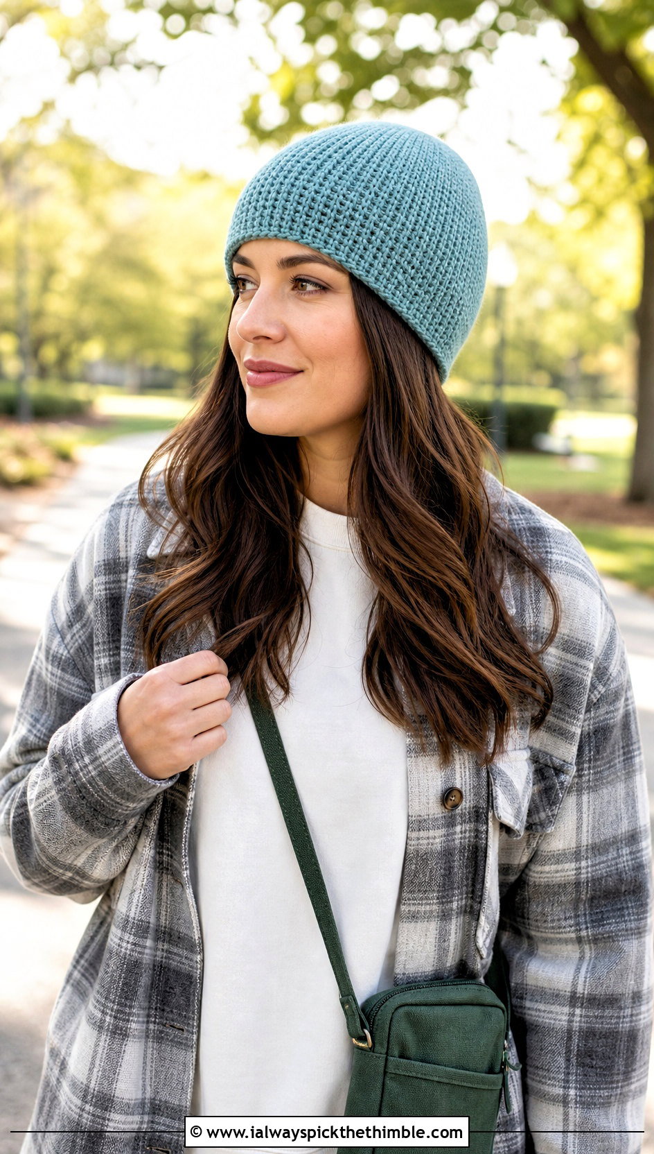 Tunisian Top Down Beanie With Shacket - 25 tunisian crochet beanie outfit ideas