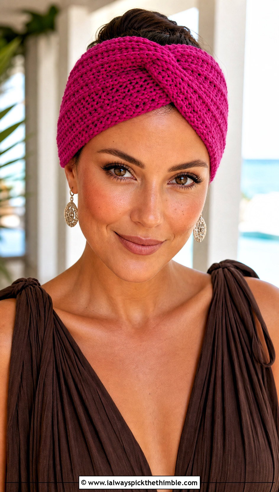 Turban Crochet Makeup Headband With Maxi Dress - 20 Crochet Makeup Headband outfit ideas