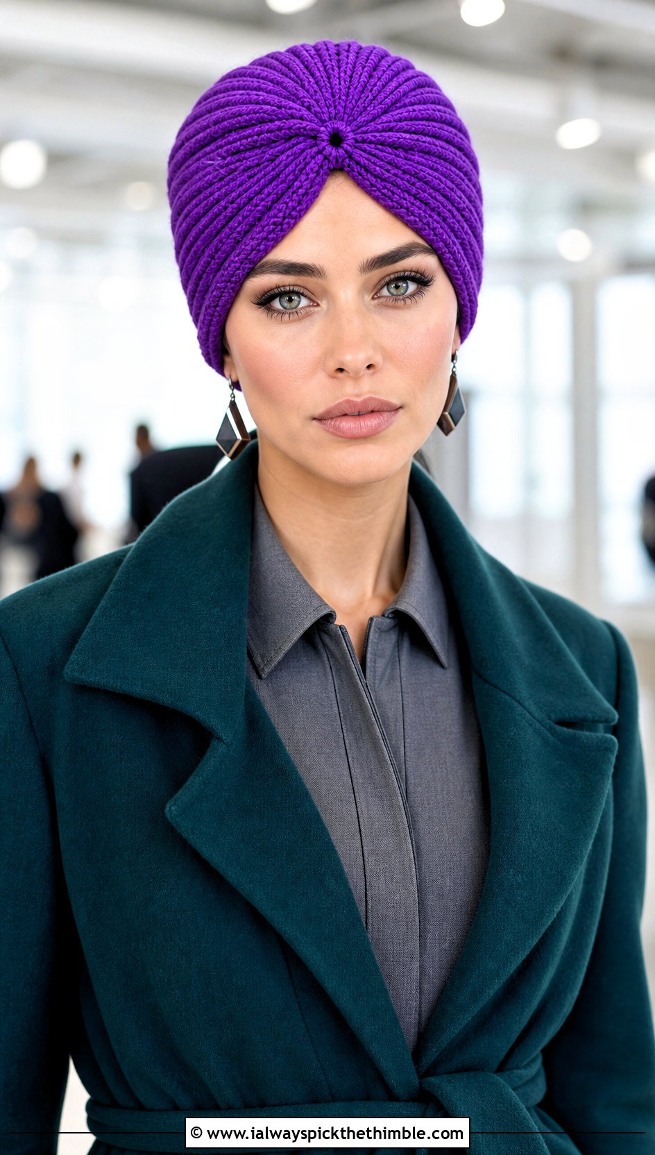 Turban Elsa Beanie With Tailored Jumpsuit - 15 Crochet Elsa Beanie outfit ideas