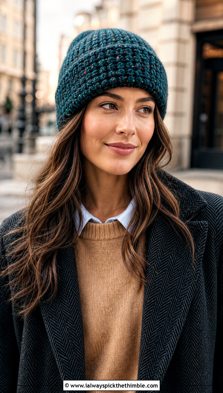 Tweed Effect Crochet Fisherman Beanie With Old Money Outfit - 25 crochet fisherman beanie outfit ideas