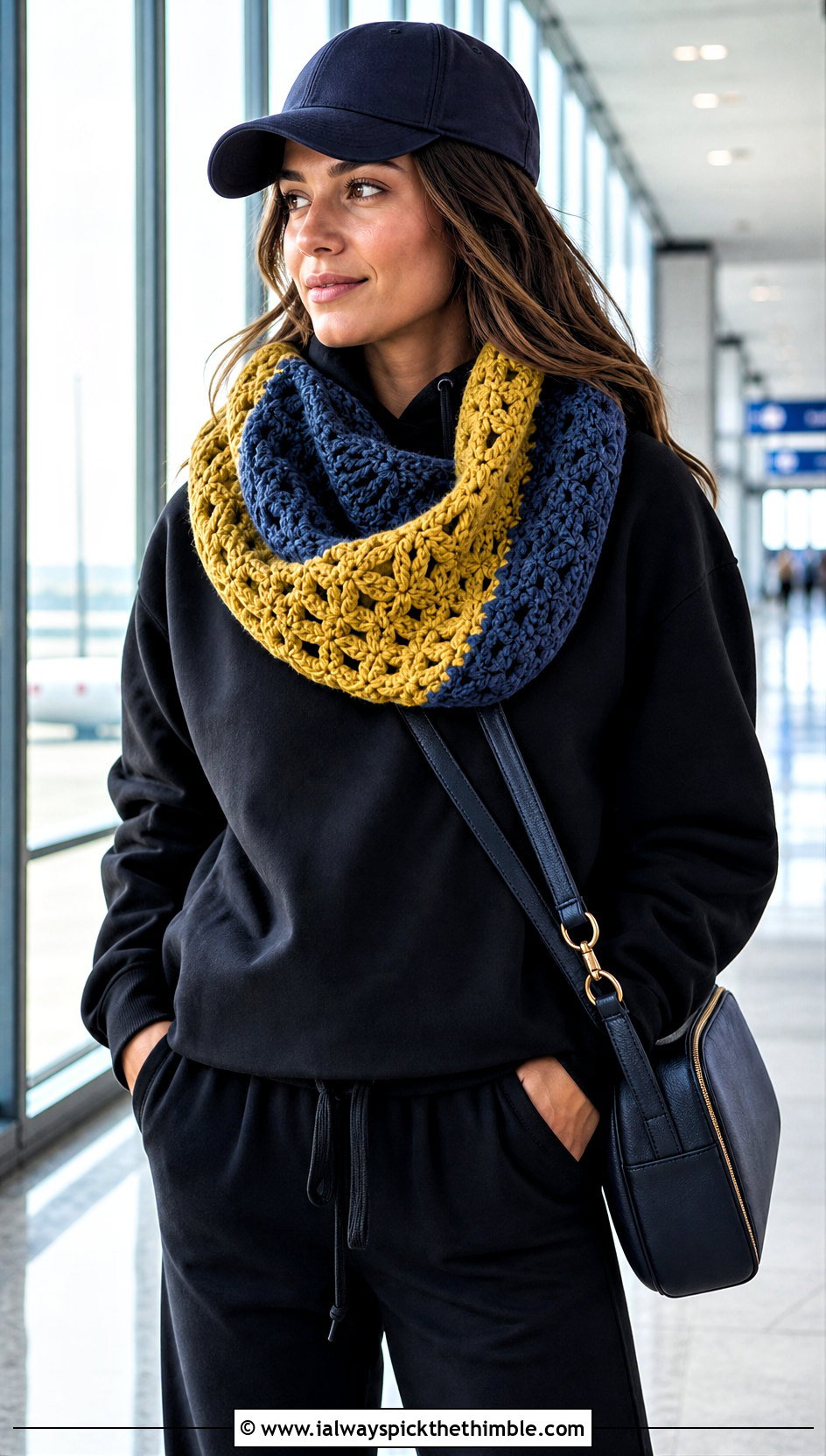Two Color Fable Crochet Cowl With Hoodie And Joggers - 20 fable crochet cowl outfit ideas