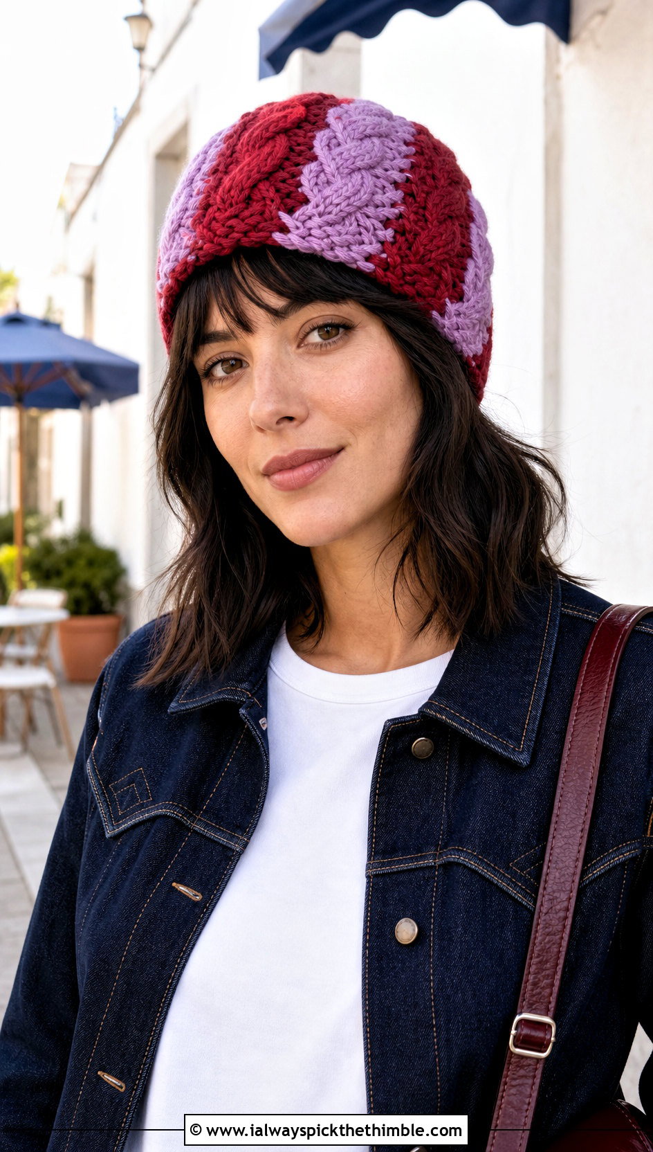Two Tone Braided Crochet Beanie With Western Jacket - 15 Braided Crochet Beanie outfit ideas
