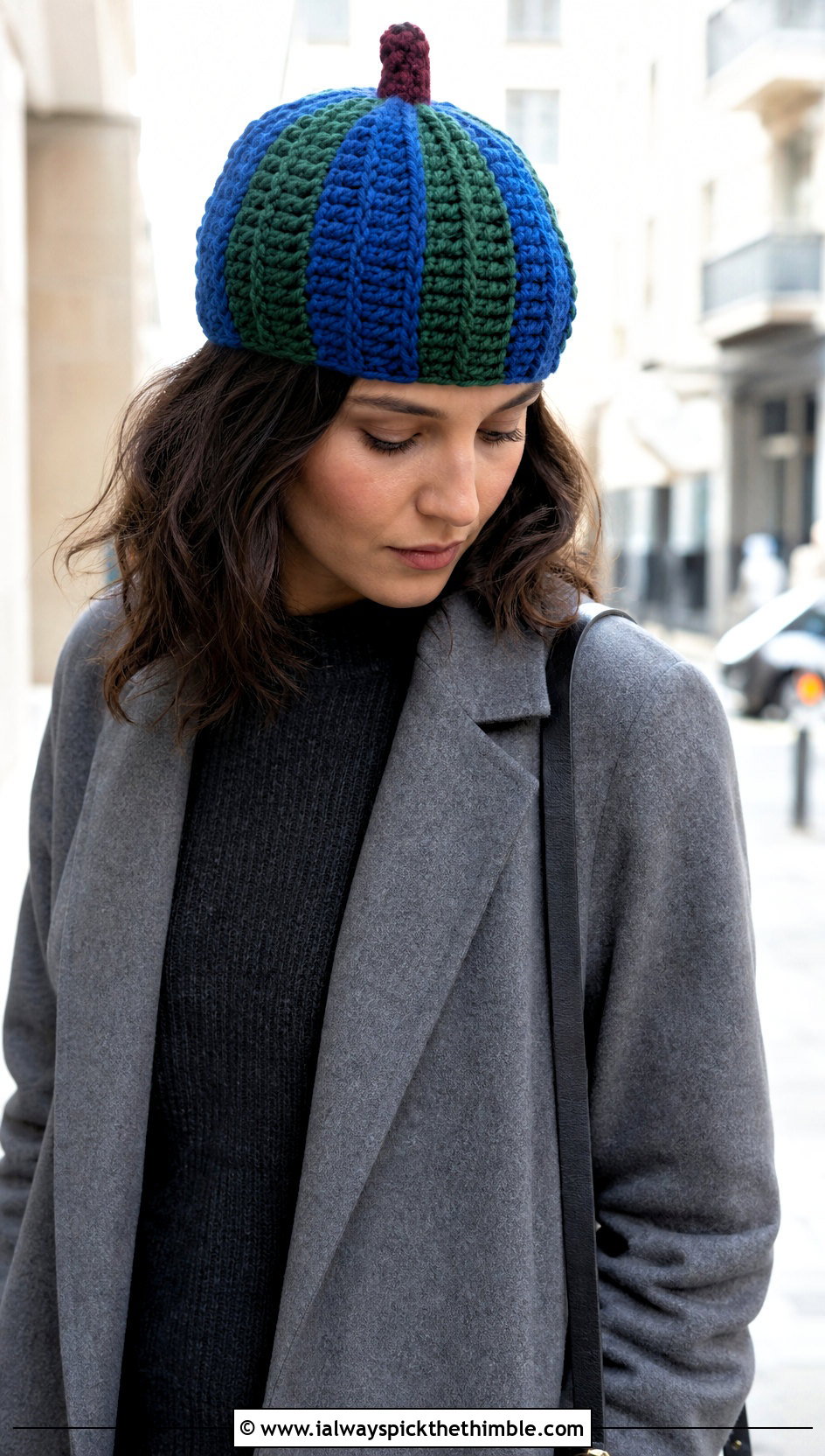 Two Tone Pumpkin Beanie With Monochrome Outfit - 25 crochet pumpkin hat outfit ideas
