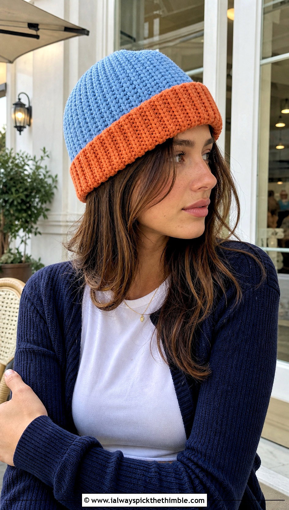 Two Tone Ribbed Crochet Hat With Cropped Cardigan - 25 ribbed crochet hat outfit ideas
