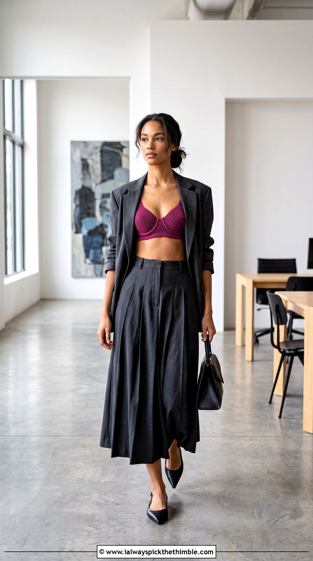Underwire Crochet Sports Bra With Suiting Skirt - 20 crochet sports bra outfit ideas