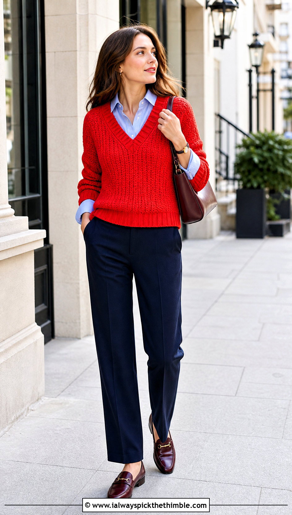 V Neck Crochet Sweater With Button Down Shirt - 15 Crochet Sweater Aesthetic outfit ideas