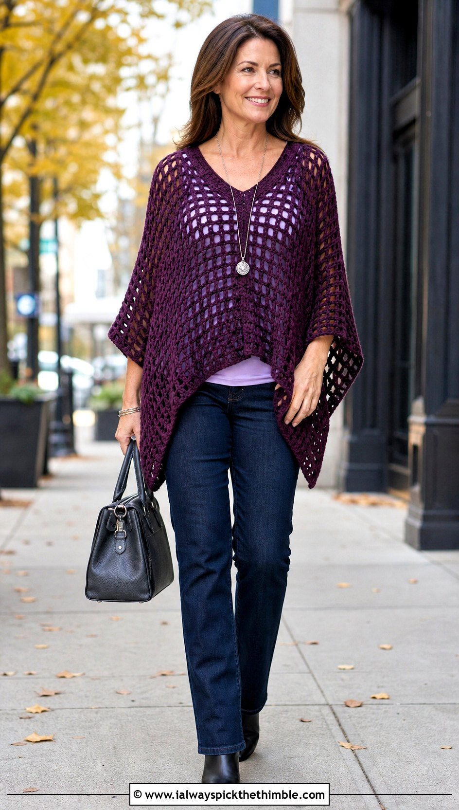 V Neck Poncho 2 Rectangle Crochet Top With Straight Jeans - 20 2 Rectangle Crochet Top outfit ideas