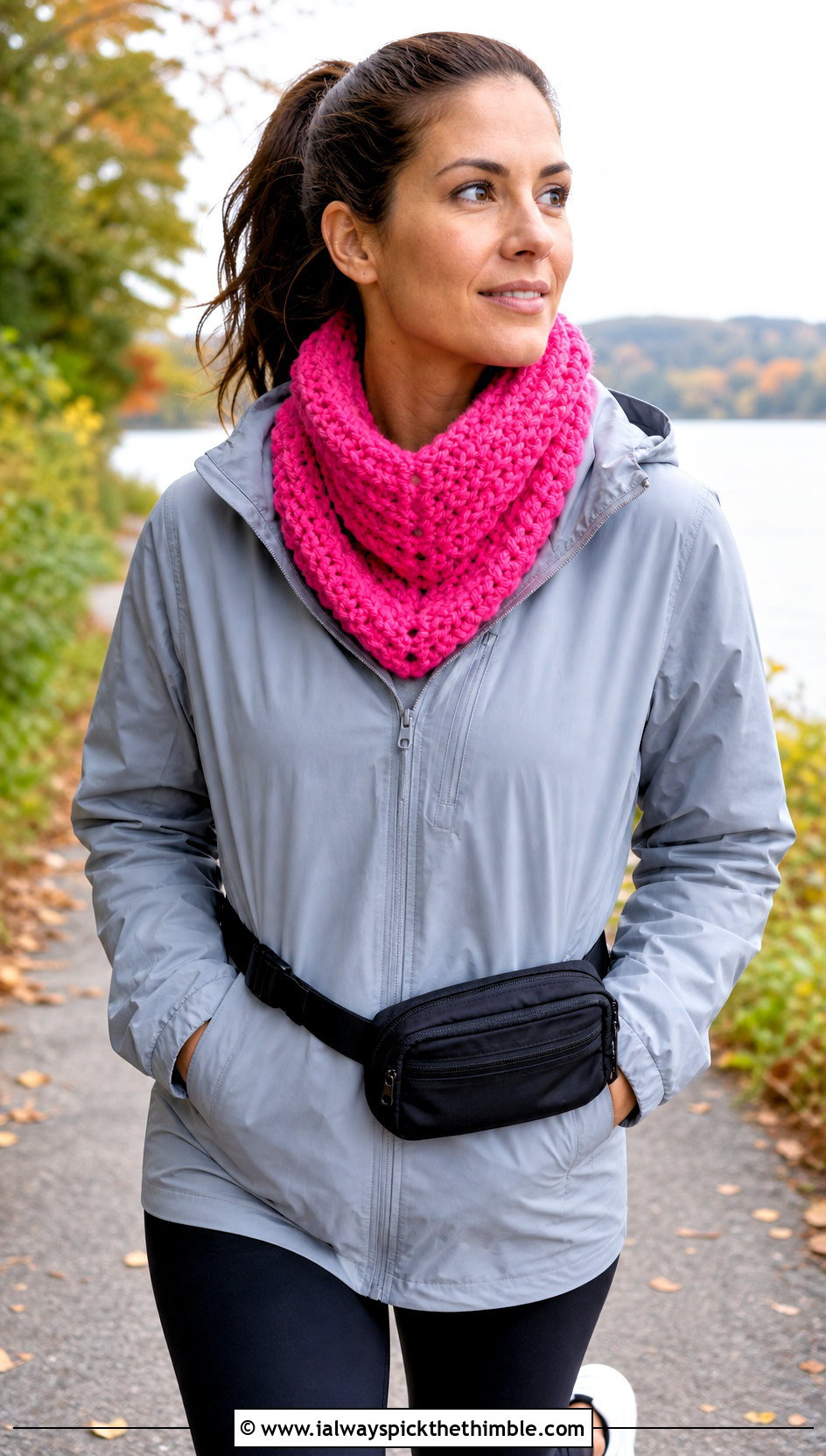 V Stitch Crochet Cowl Scarf With Hoodie And Leggings - 20 v stitch crochet scarf outfit ideas