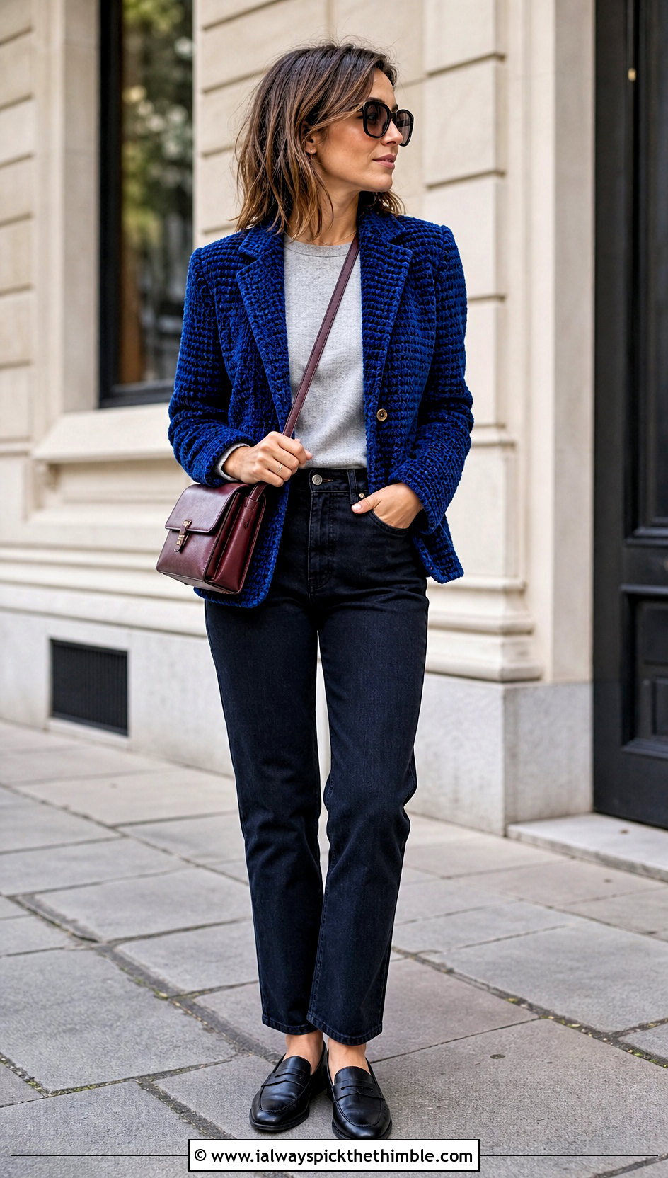 Velvet Crochet Blazer With T Shirt And Jeans - 20 velvet crochet clothes and outfit ideas