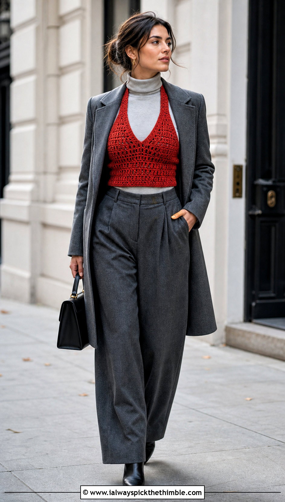 Vest Crochet Halter Top With A Turtleneck - 15 Crochet Halter Top Outfit Inspiration outfit ideas