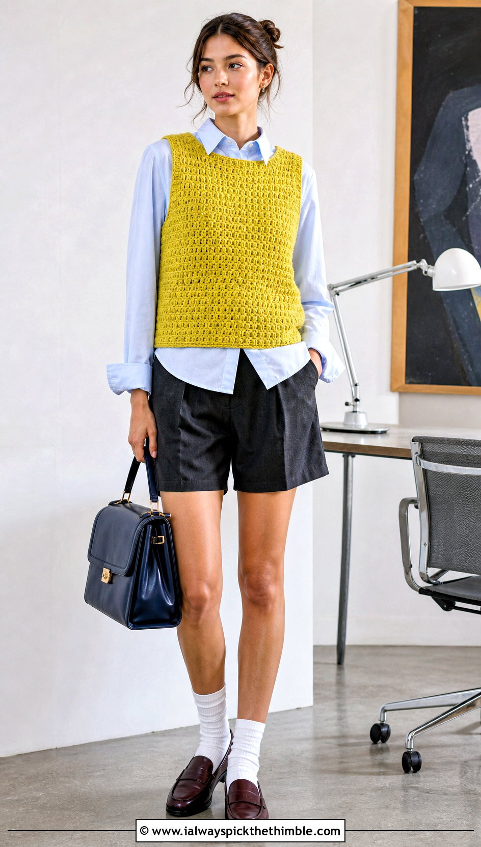 Vest Crochet Tank Top Over A Button Down Shirt - 25 crochet tank tops outfit ideas