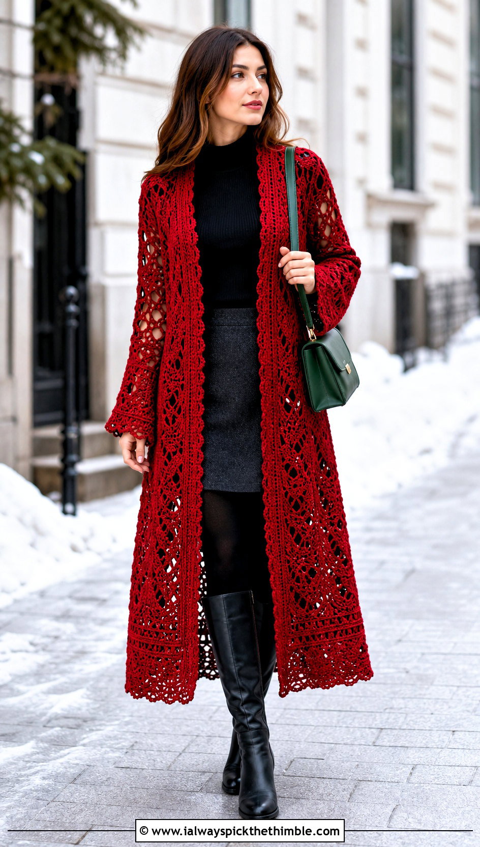 Victorian Duster Crochet Cardigan With Sweater And Mini Skirt - 15 Victorian Style Crochet Cardigan outfit ideas