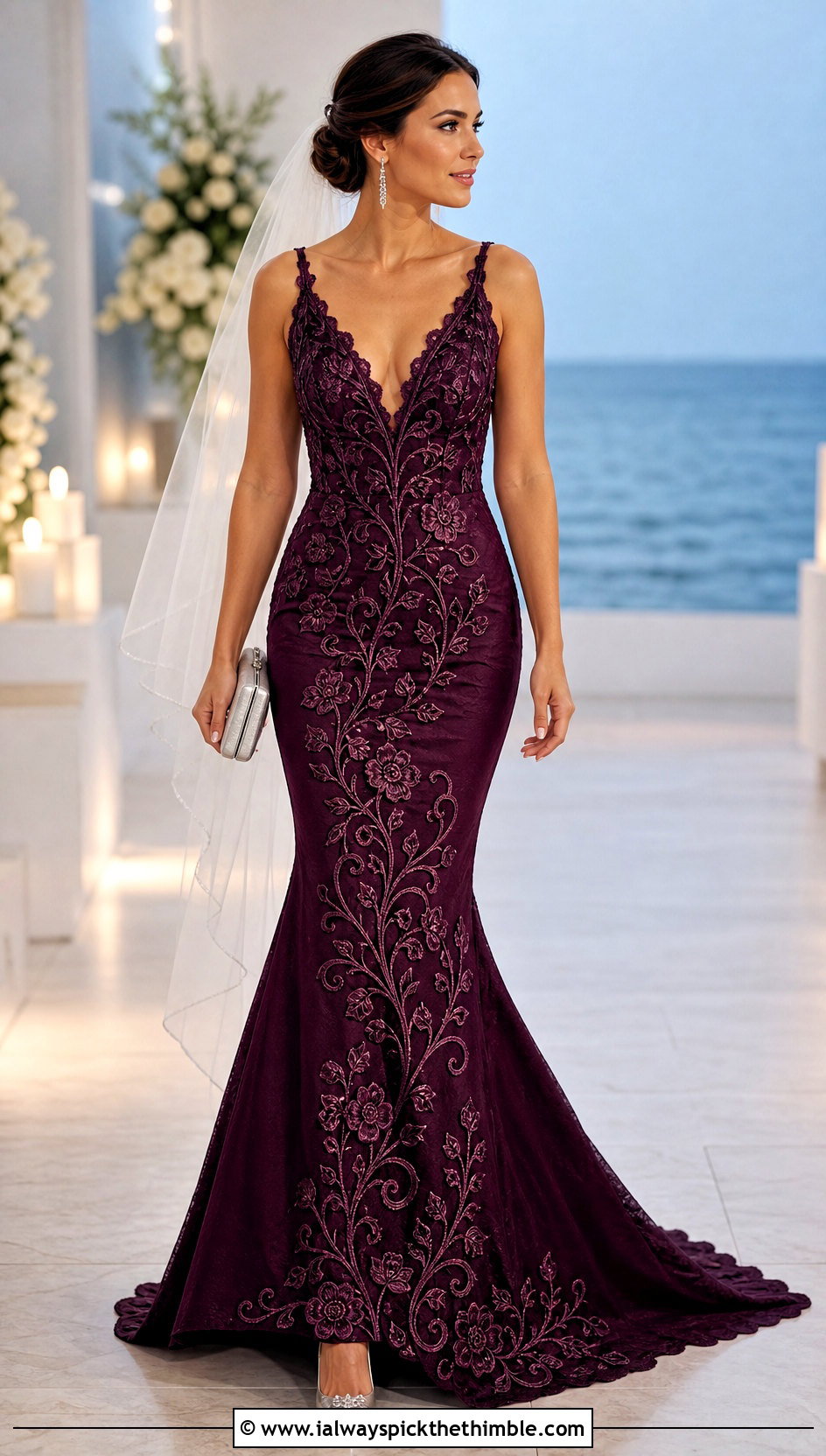 Vine Motif Mermaid Wedding Dress - 20 irish lace crochet wedding dress outfit ideas