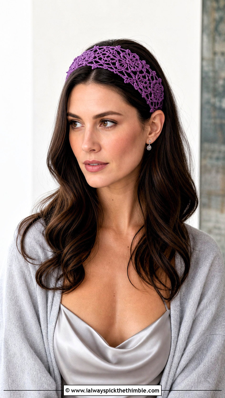 Vintage Lace Crochet Headband With Slip Dress - 15 vintage crochet headband outfit ideas