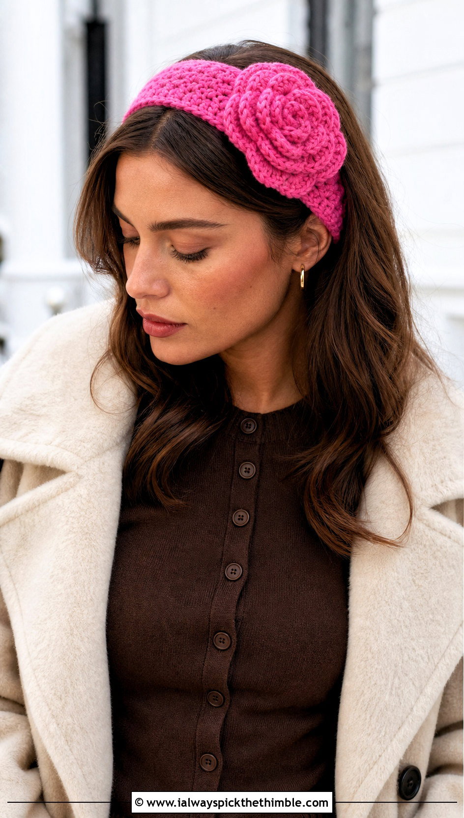 Vintage Rosette Crochet Headband With Cardigan Outfit - 15 vintage crochet headband outfit ideas