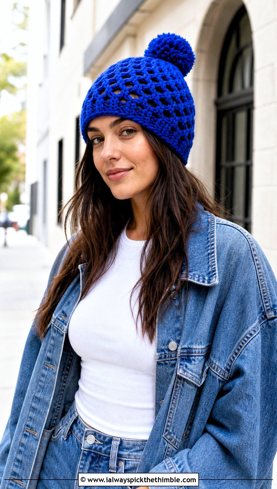 Vintage Vibes Beanie With Denim Jacket And Straight Jeans - 15 Vintage Vibes Beanie By The Crochet Fix outfit ideas