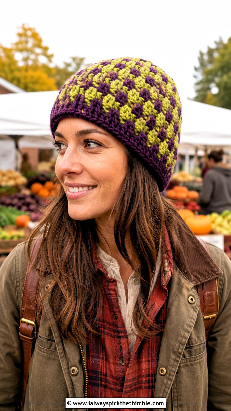 Waffle Stitch Crochet Beanie With Barn Jacket - 20 2 color crochet beanie hat outfit ideas