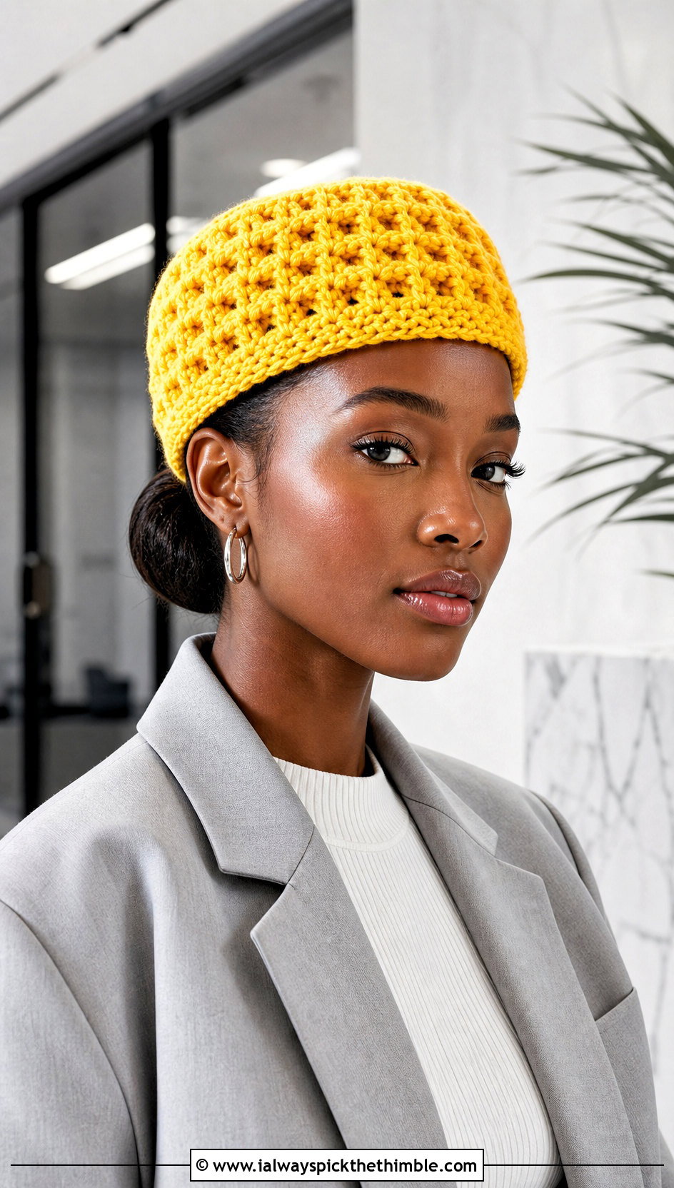 Waffle Stitch Crochet Pillbox Hat With Pantsuit - 20 crochet pillbox hat outfit ideas