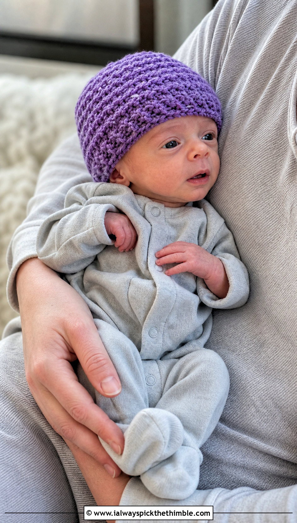Waffle Stitch Crochet Preemie Hat With Jersey Romper - 20 crochet premie hats outfit ideas