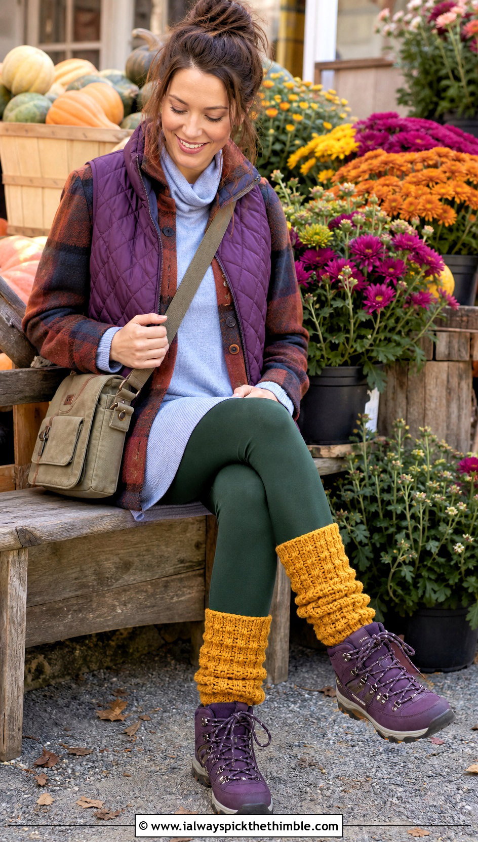 Waffle Stitch Crochet Socks With A Shacket - 25 easy crochet socks outfit ideas