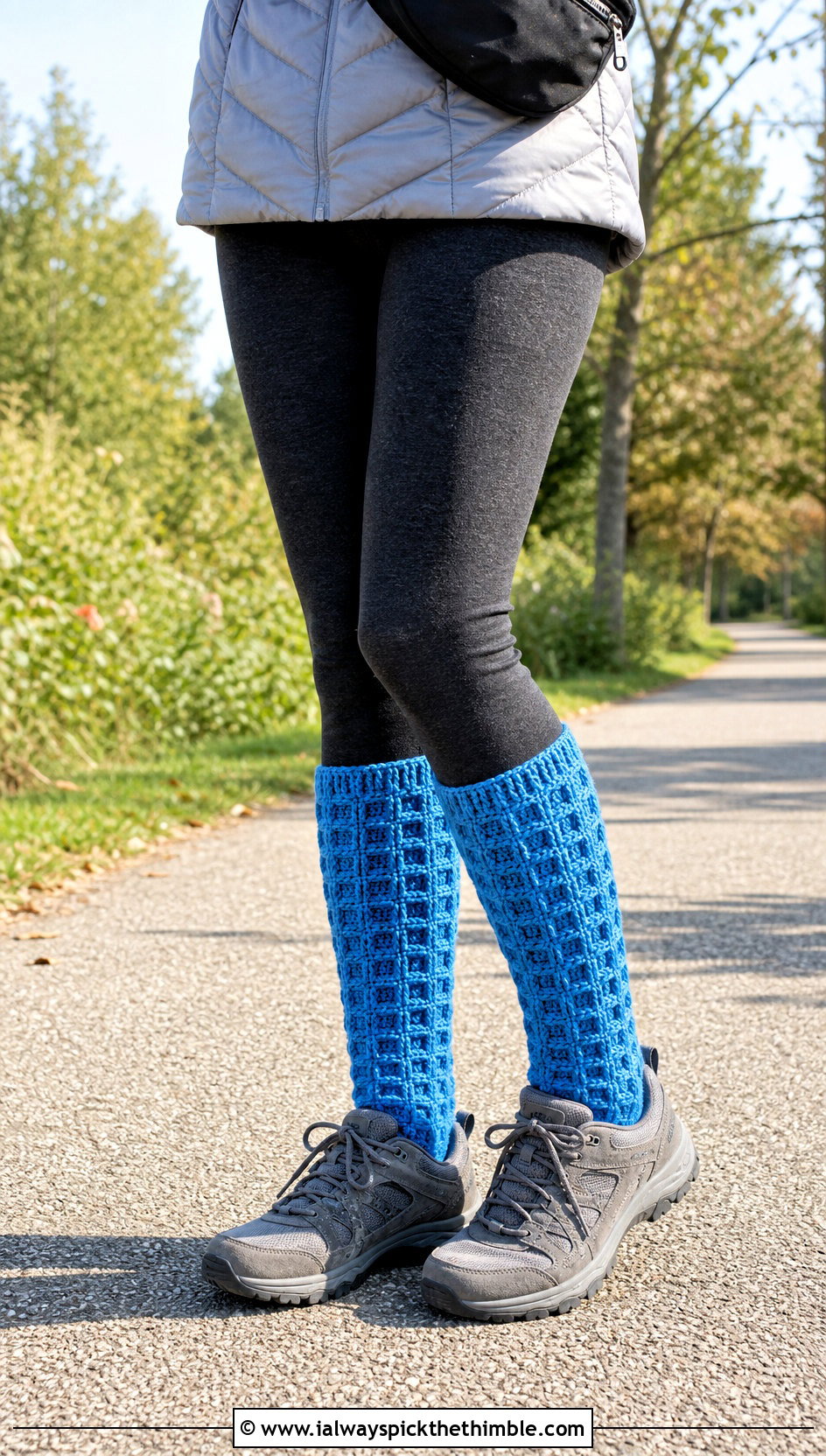 Waffle Stitch Flat Crochet Socks With Leggings - 20 flat crochet sock outfit ideas