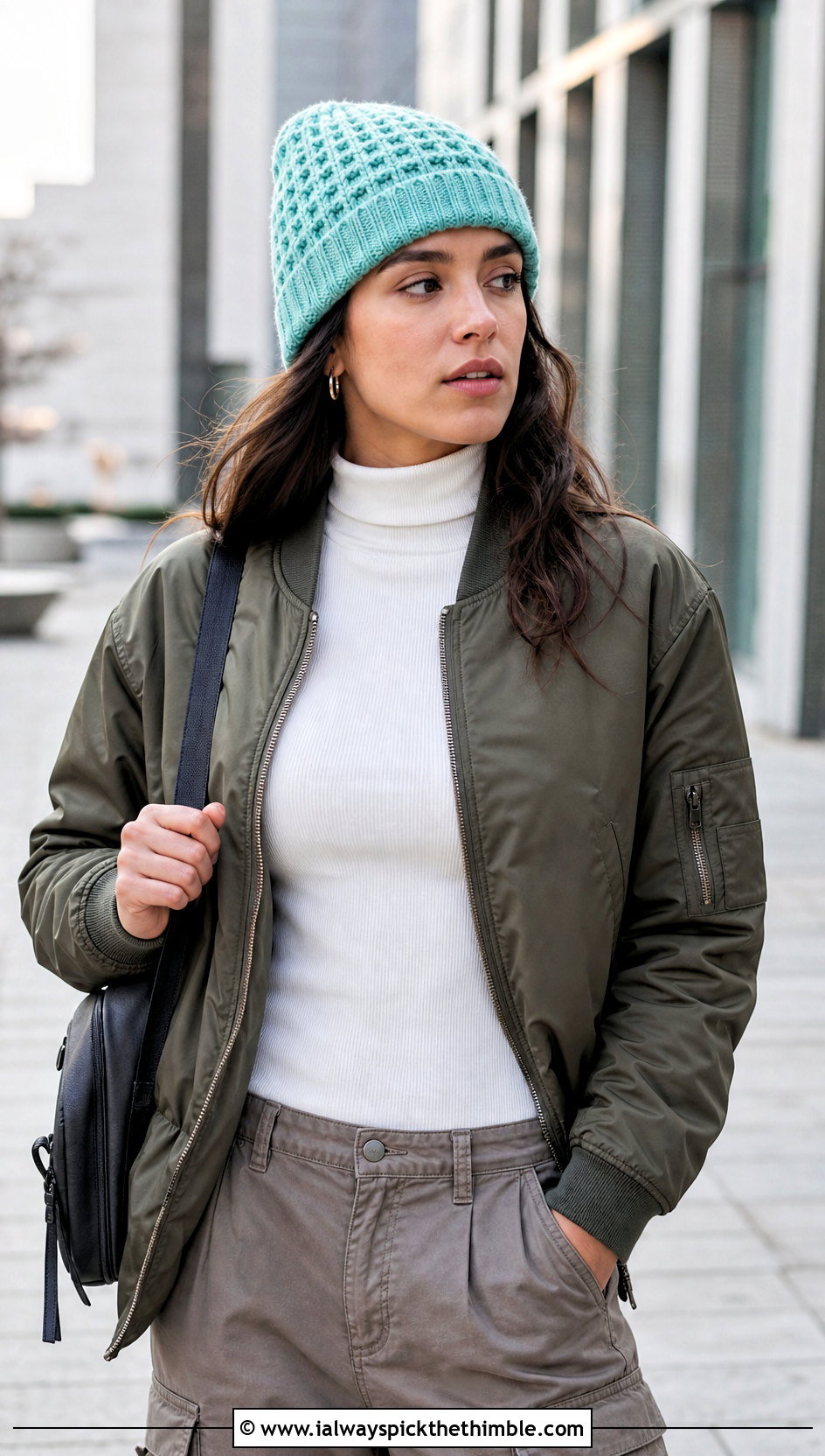 Waffle Stitch Highland Crochet Beanie With Cargo Pants - 15 highland crochet beanie outfit ideas